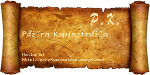 Póra Kapisztrán névjegykártya
